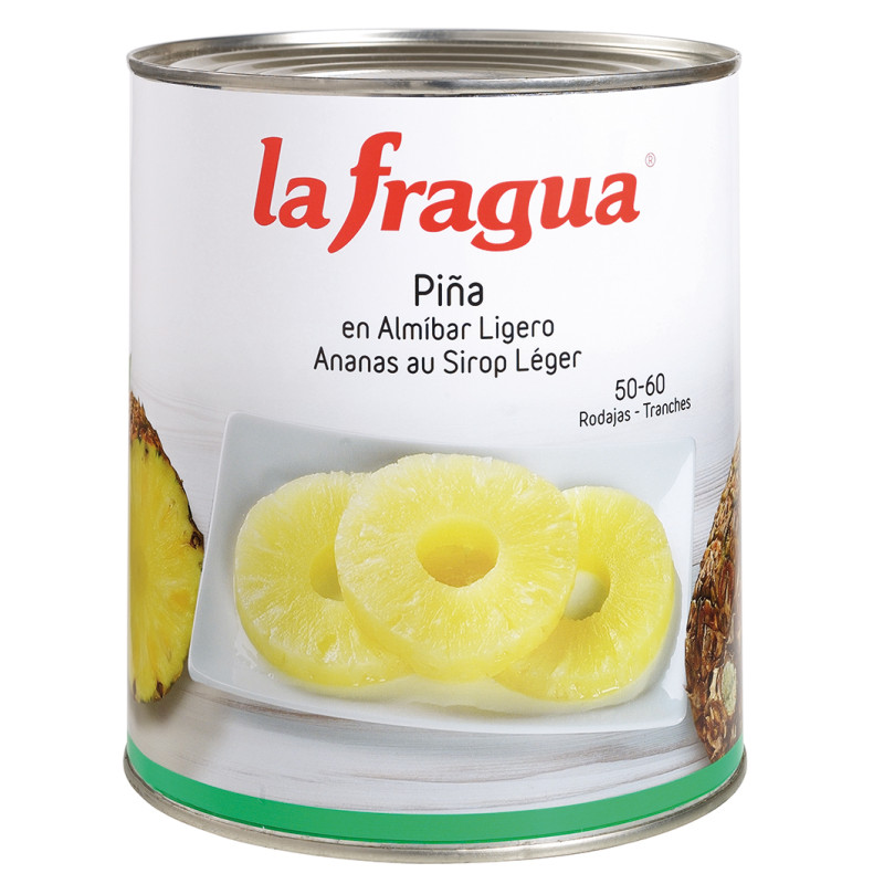 PIÑA EN ALMÍBAR LIGERO RODAJAS 50-60 LATA 6/3Kg